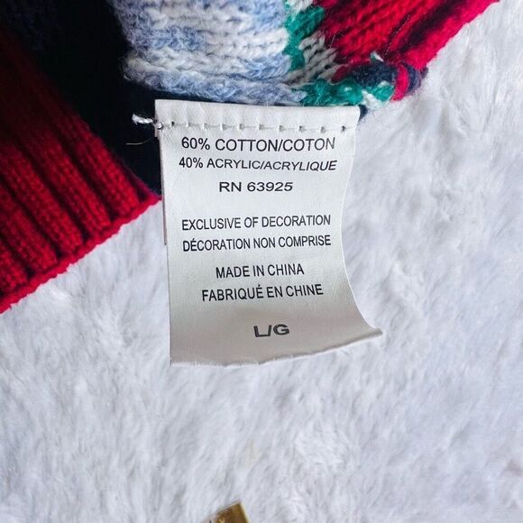 Ugly Christmas Sweater Womens Multicolor Abominable Snowman Pullover Size Large - Picture 5 of 6